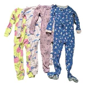 Toddler Girl One Piece Lightweight Footie Pajamas Size 4T